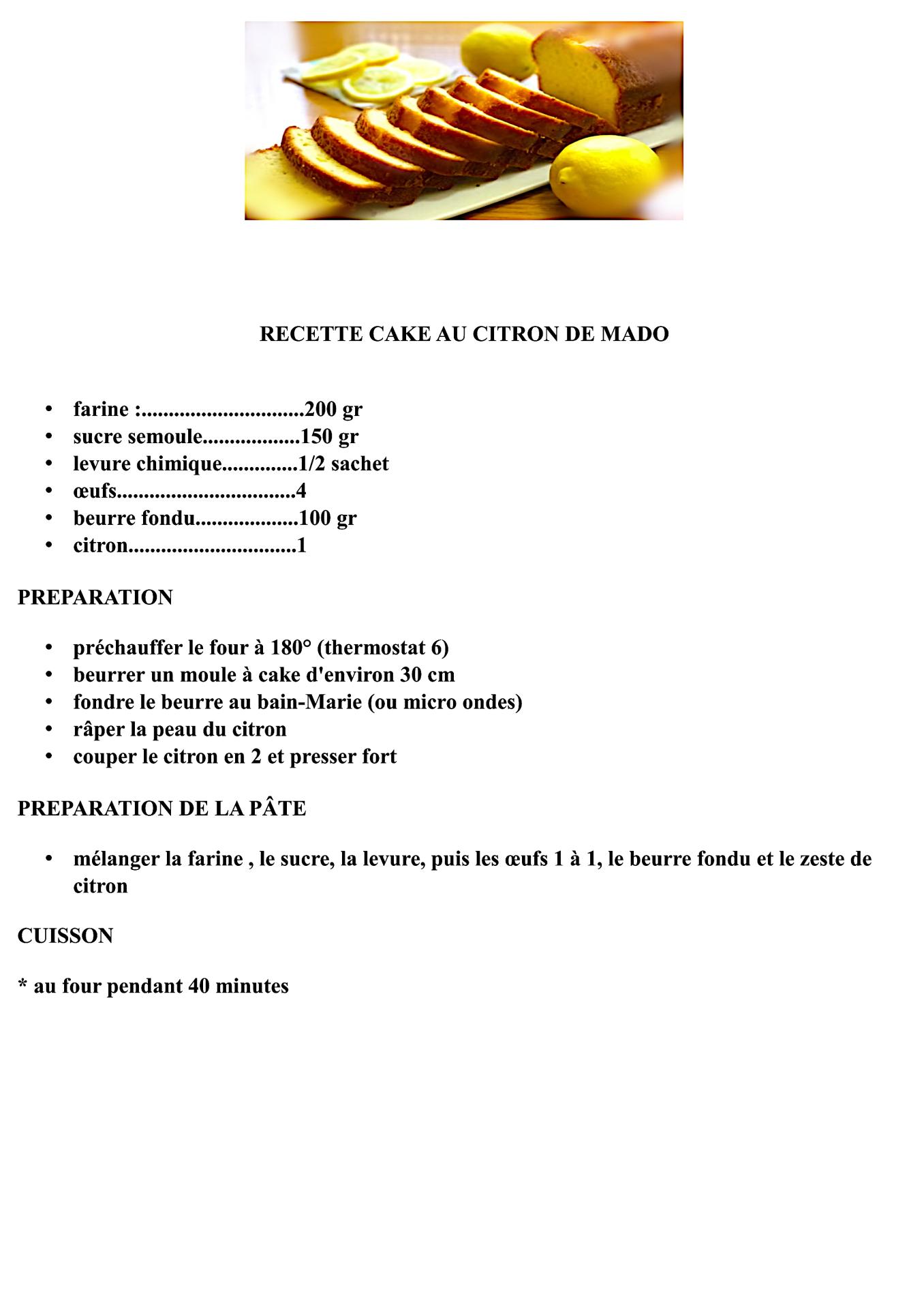 Cake au citron