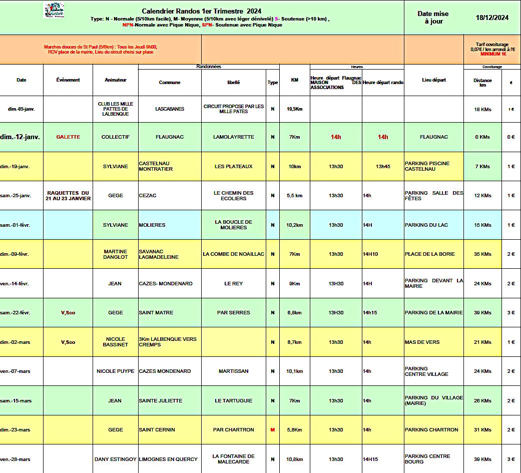 Calendrier 1er trimesrte 2025