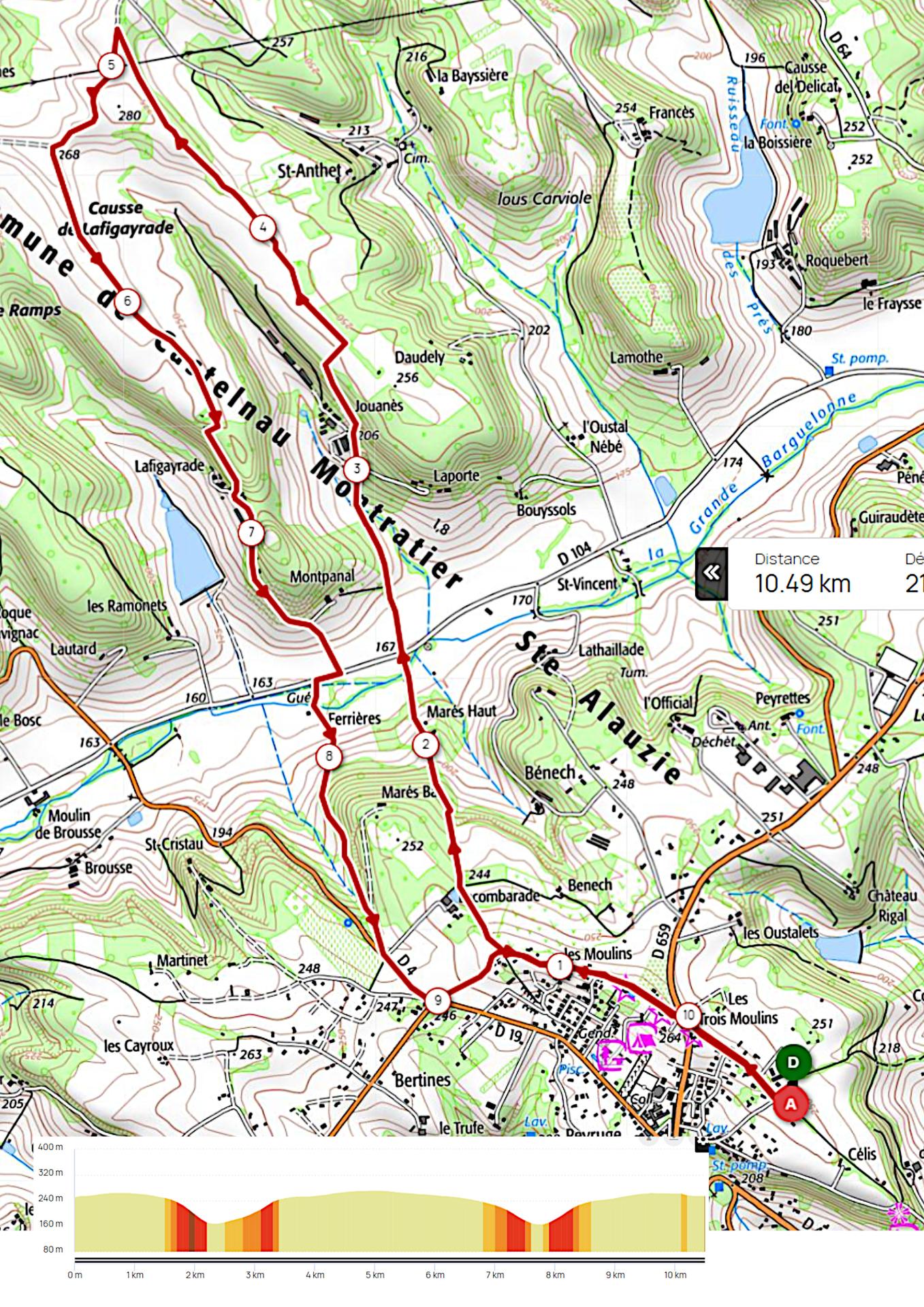 Carte castelnau par lafigayrade